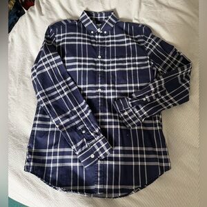 Steven Alan Navy Blue Plaid Shirt sz S